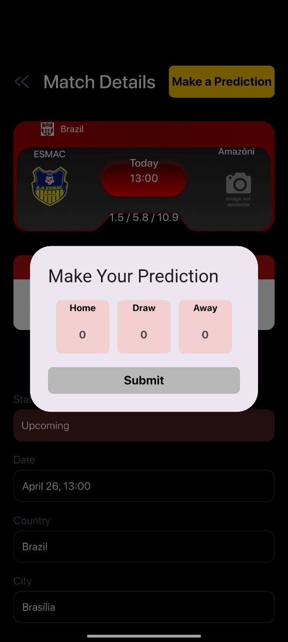 Match details screen